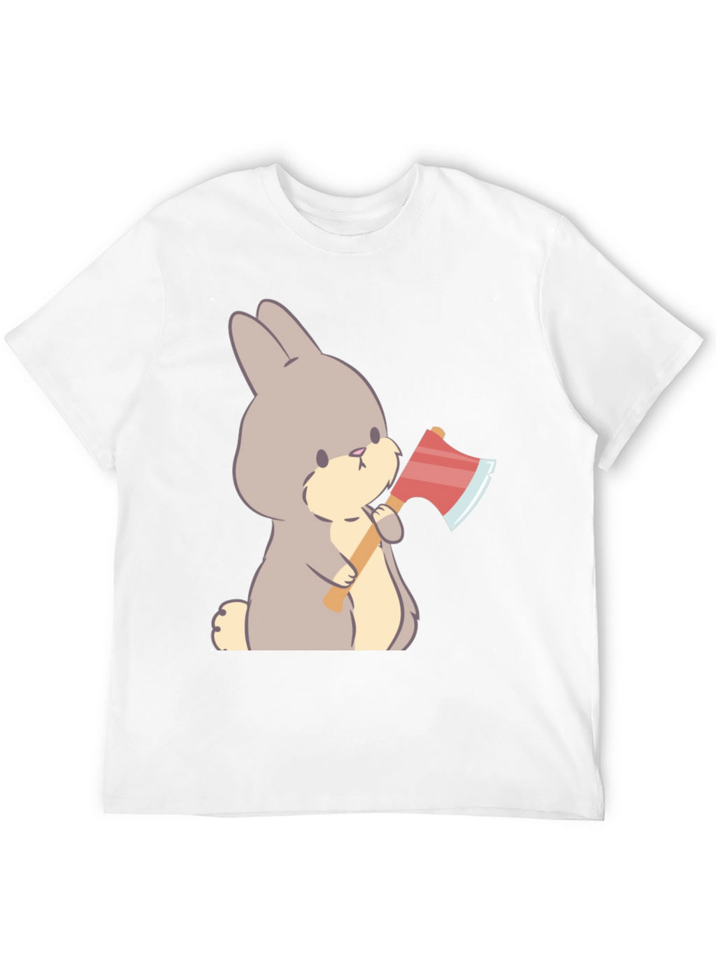 Funny Bunny With Axe Black T-Shirt
