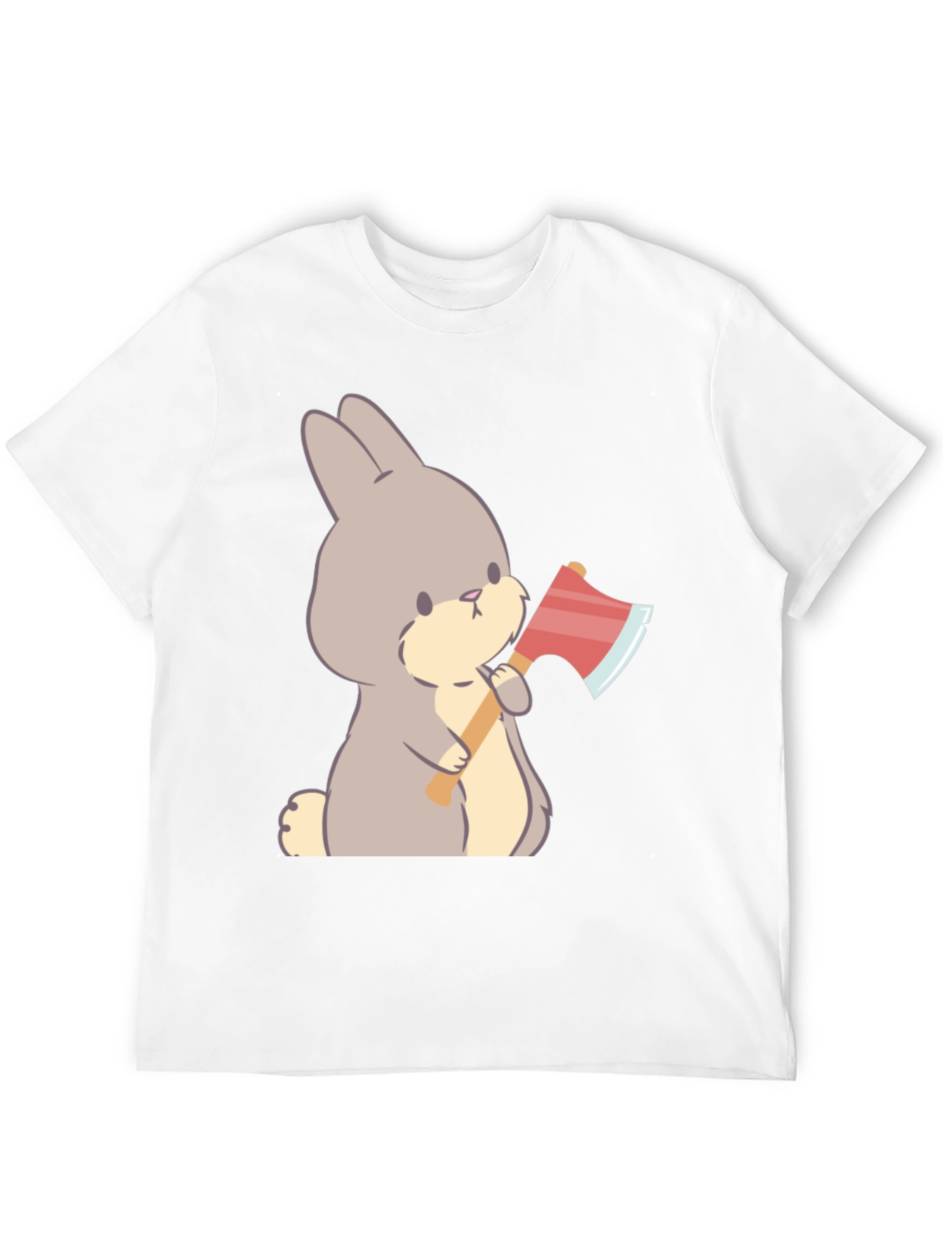 Funny Bunny With Axe Black T-Shirt