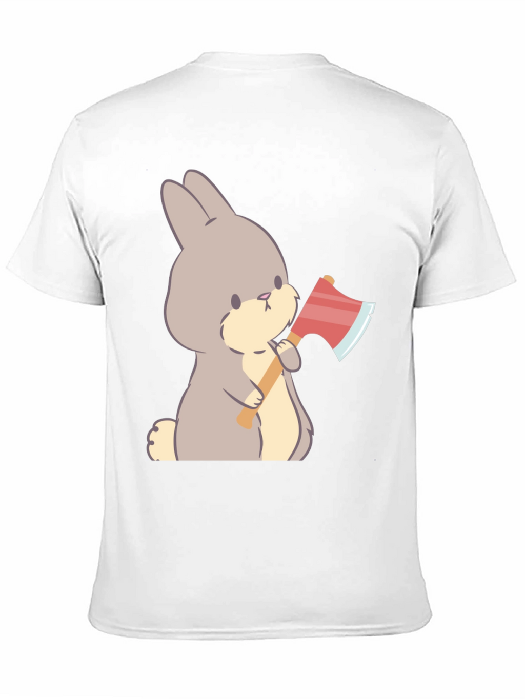 Funny Bunny With Axe Black T-Shirt