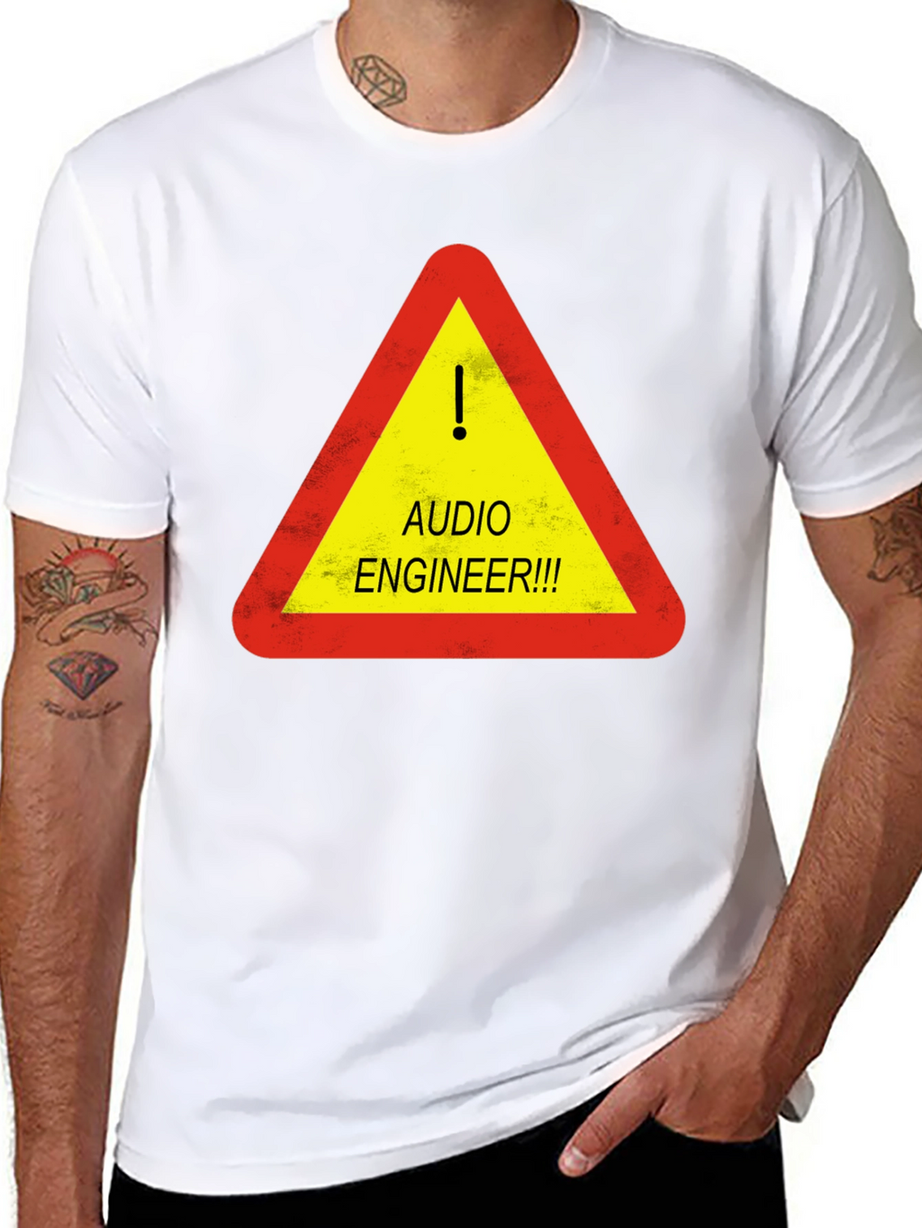 Audio Engineer Warning T-Shirt - Black
