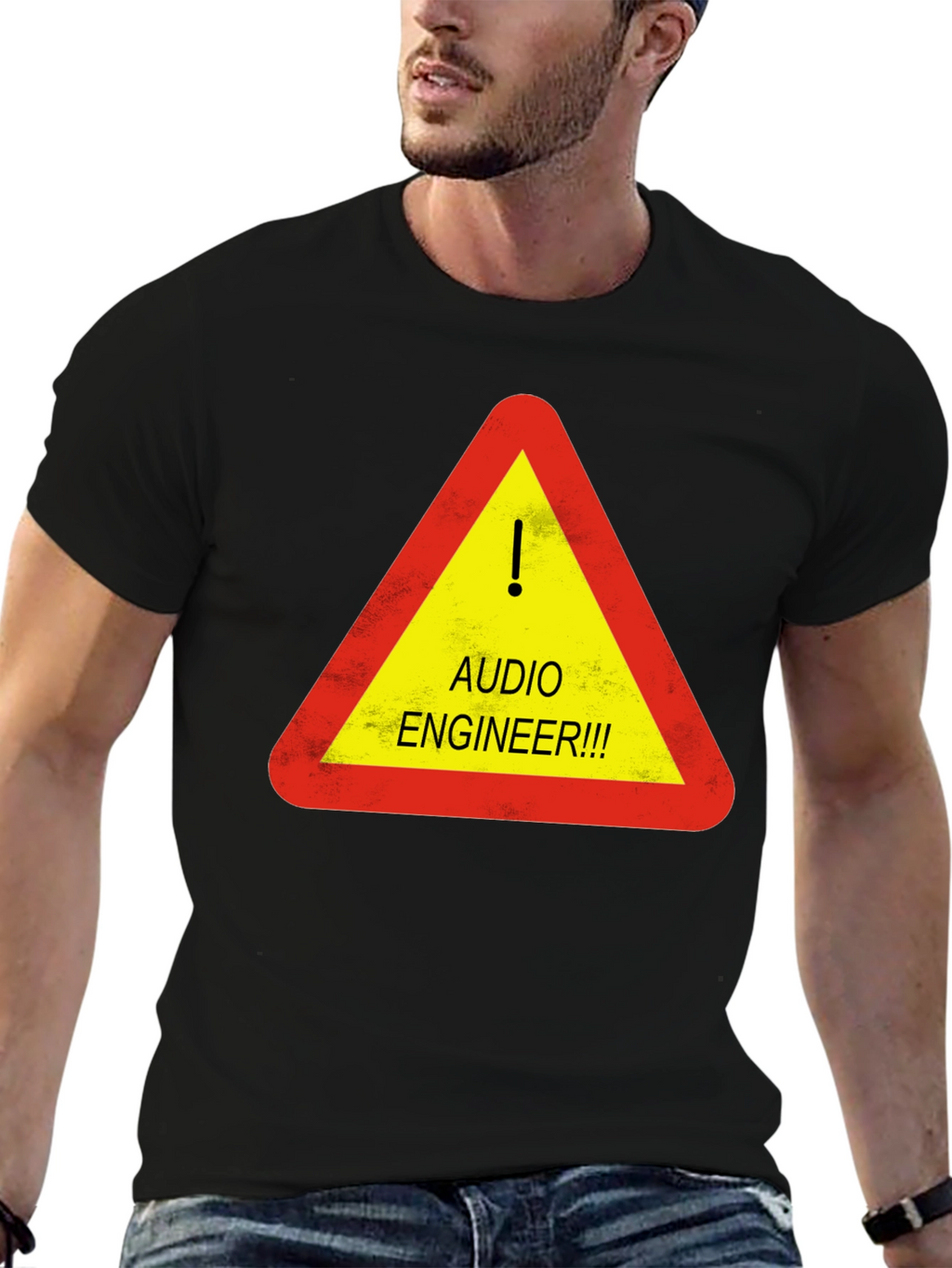 Audio Engineer Warning T-Shirt - Black