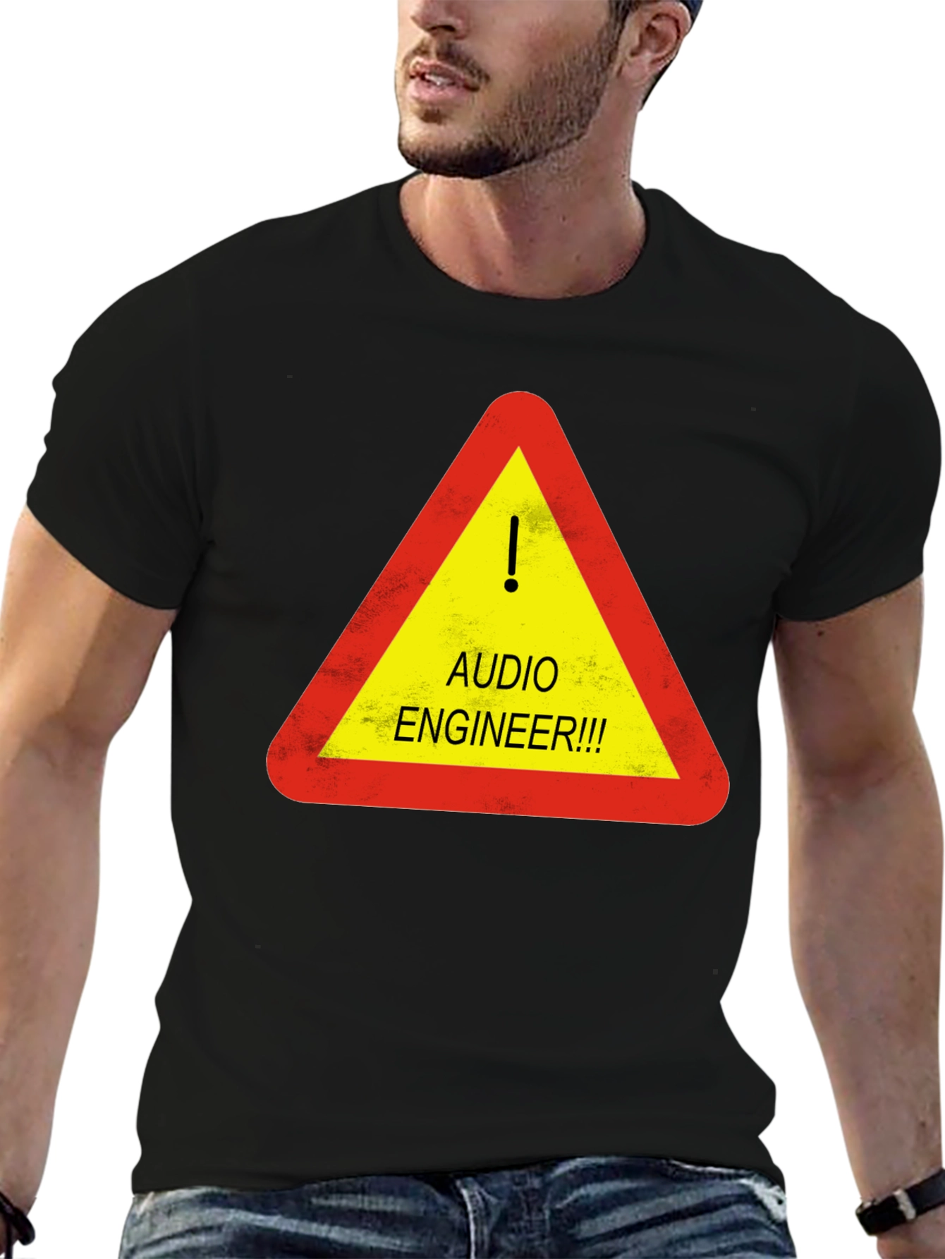 Audio Engineer Warning T-Shirt - Black