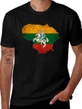 Lithuania Flag T-Shirt Mens Black Tee