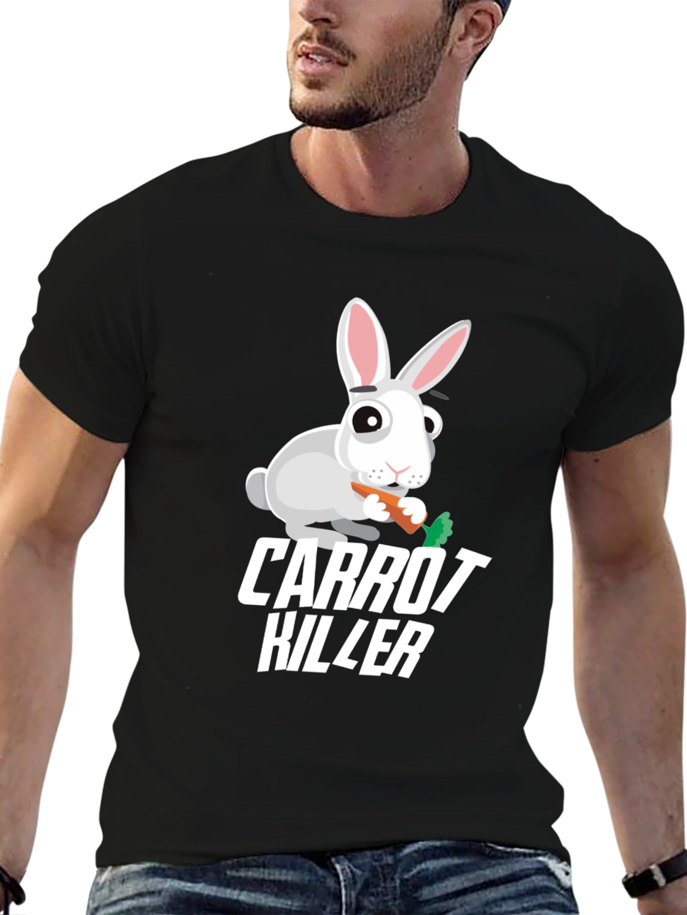 Carrot Killer Rabbit Graphic T-Shirt