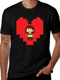 Undertale Chara Pixel Heart Black T-Shirt