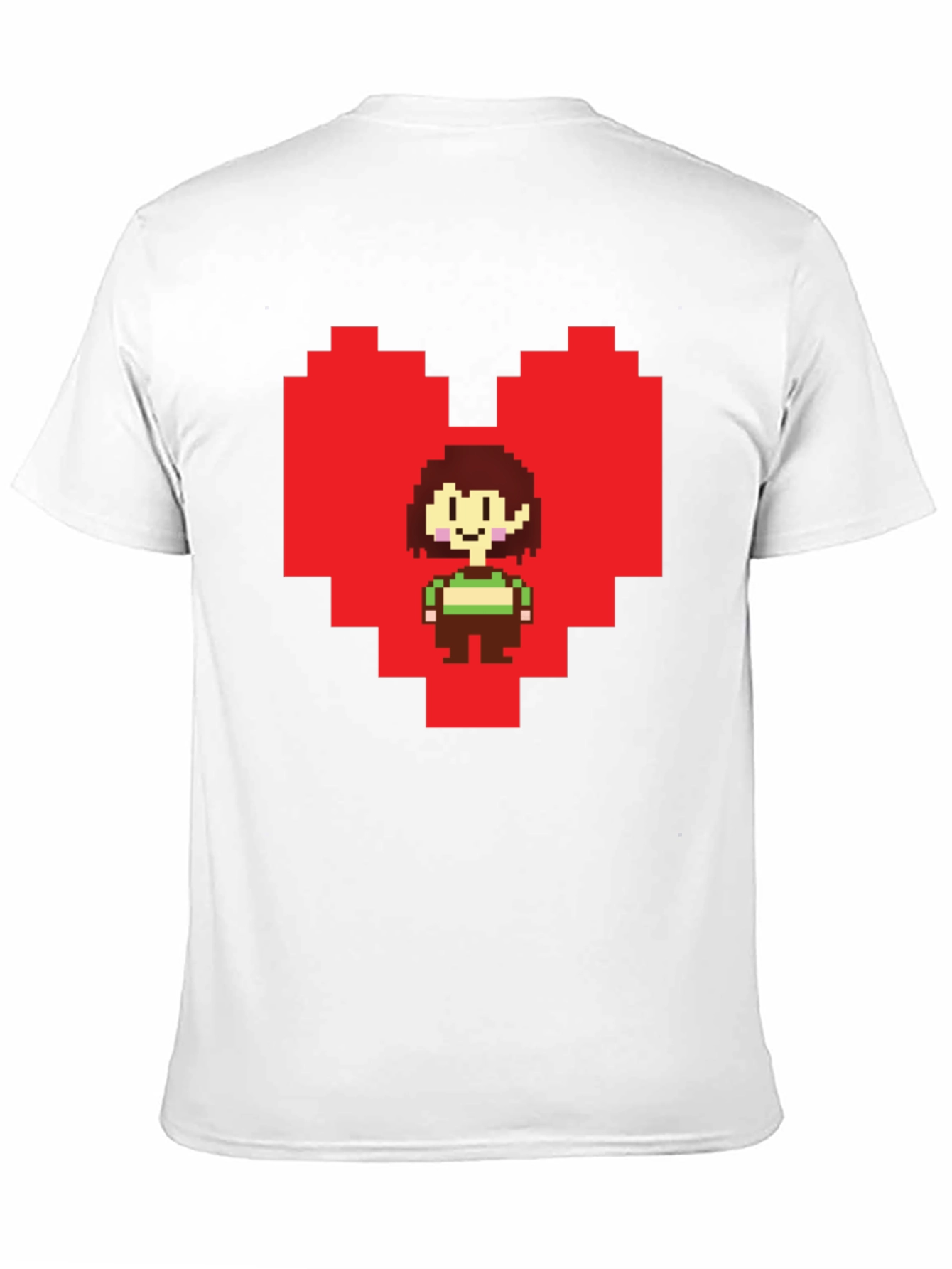 Undertale Chara Pixel Heart Black T-Shirt