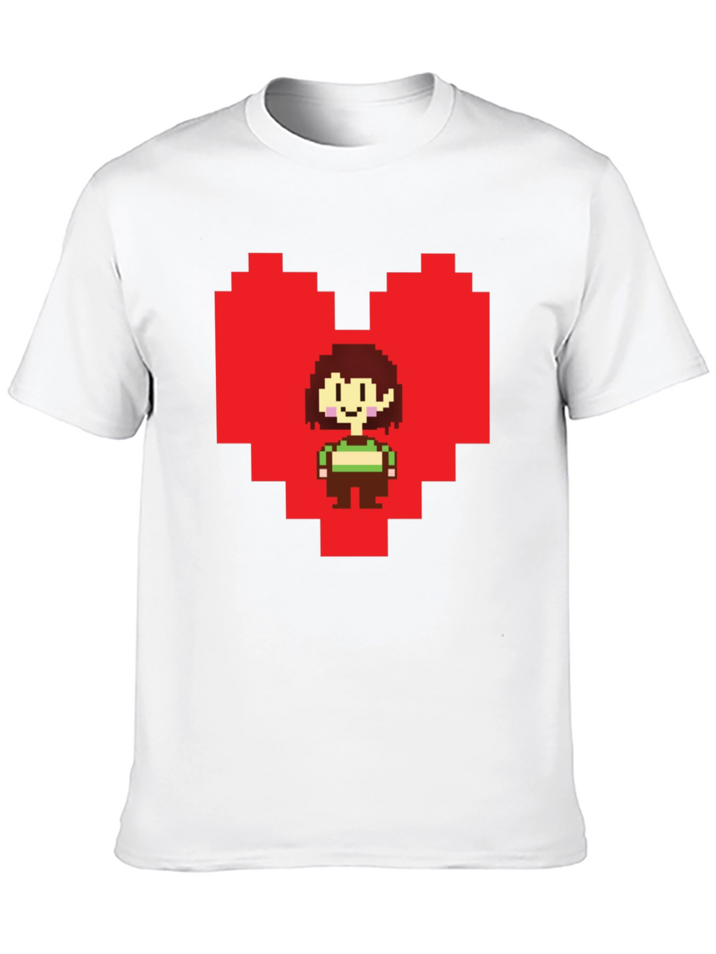 Undertale Chara Pixel Heart Black T-Shirt