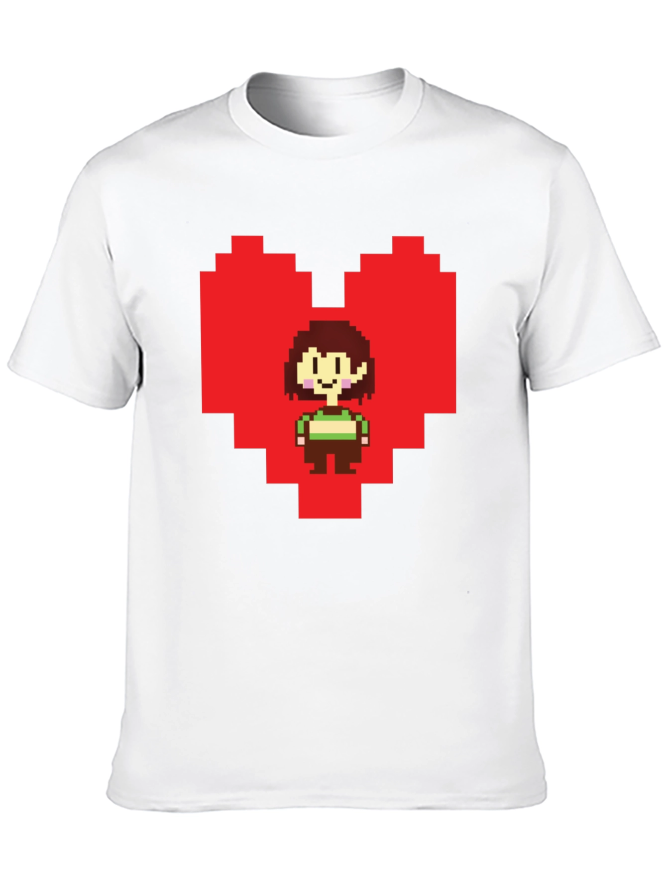 Undertale Chara Pixel Heart Black T-Shirt