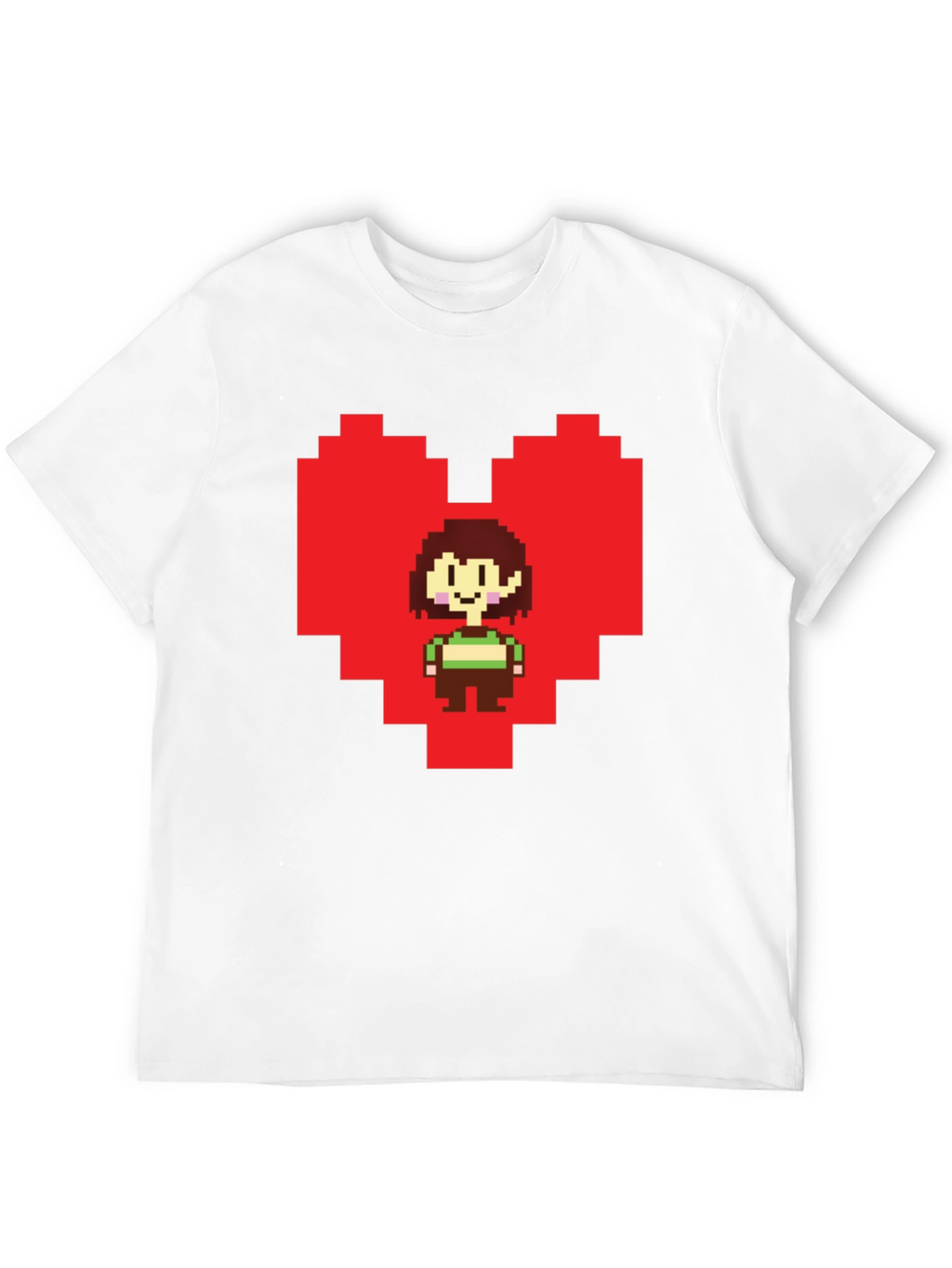 Undertale Chara Pixel Heart Black T-Shirt