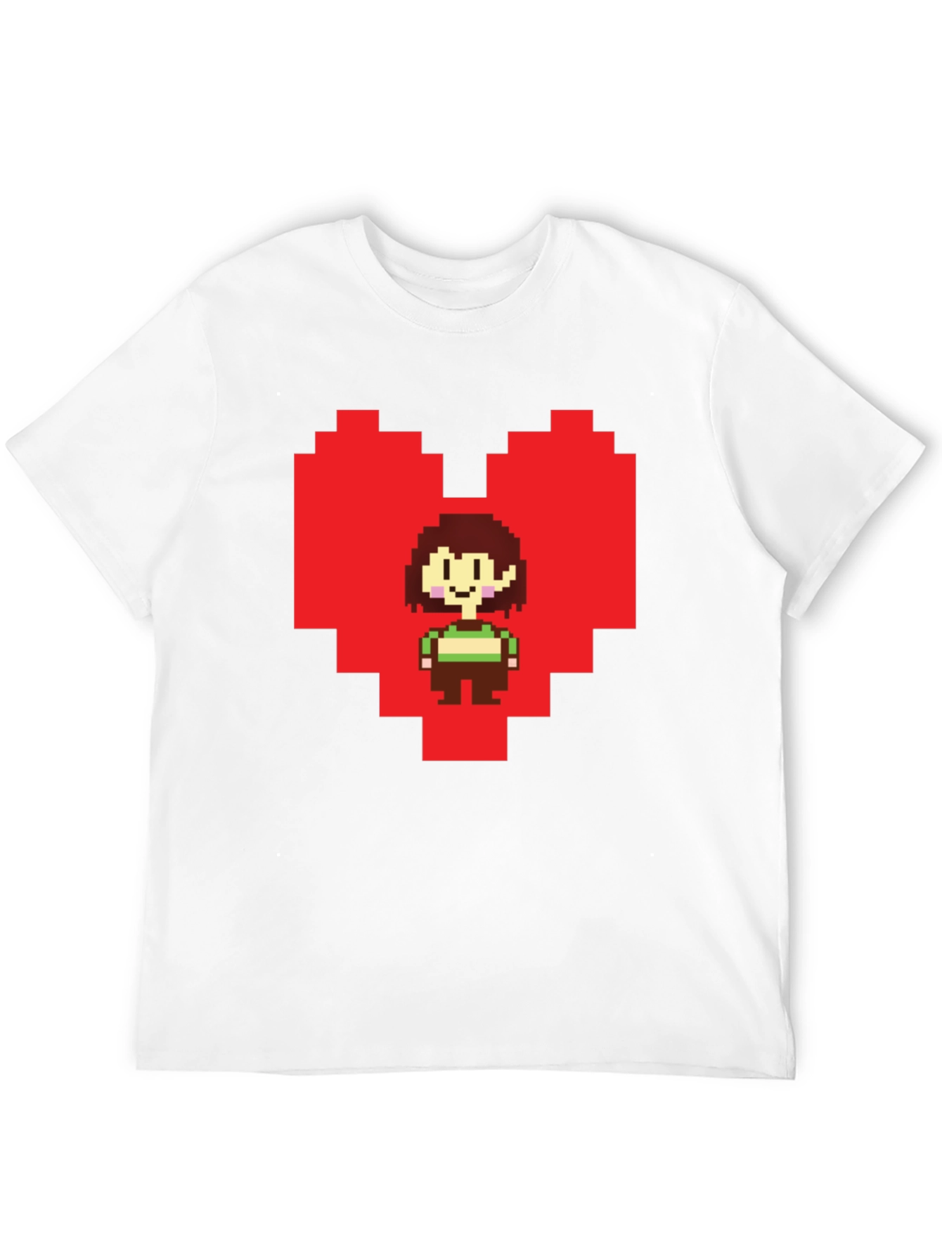 Undertale Chara Pixel Heart Black T-Shirt