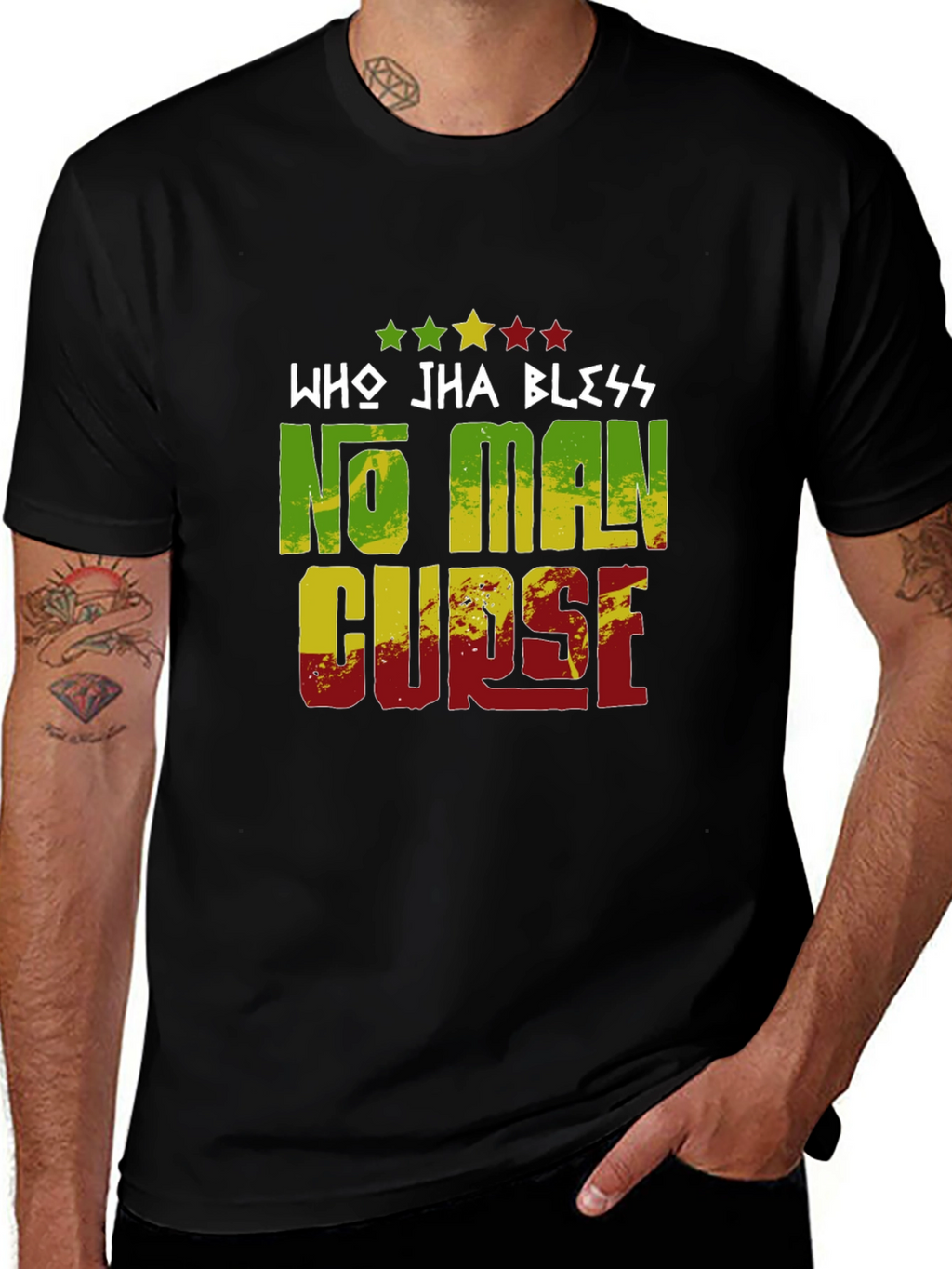 Who Jha Bless No Man Curse Graphic Tee