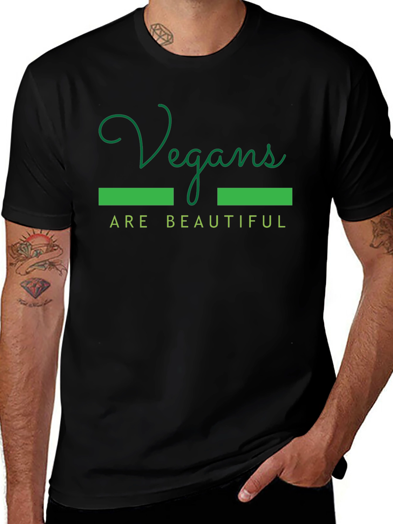 Vegan Pride Tee - Vegans are Beautiful Black T-Shirt