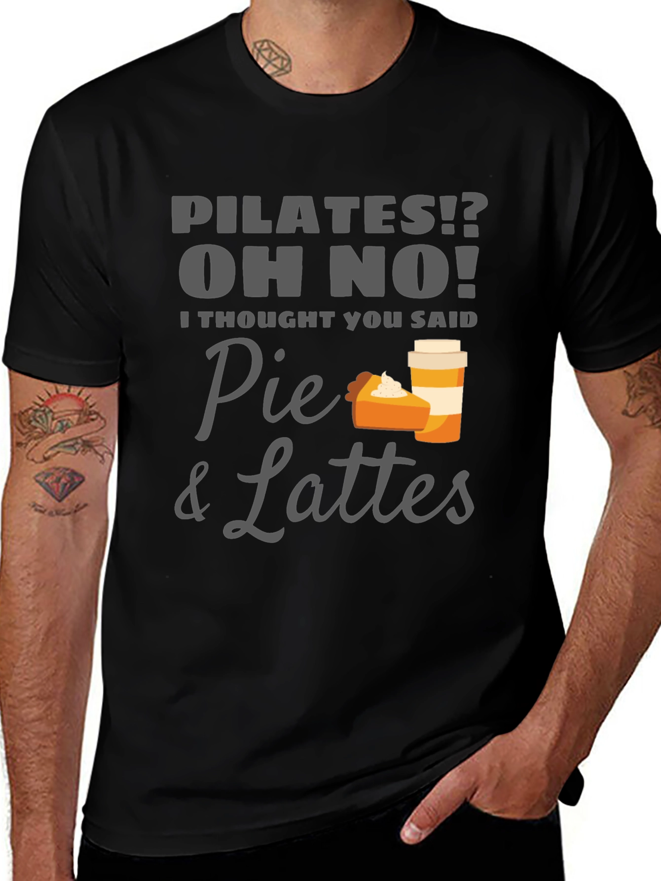 Pie & Lattes Graphic Tee - Funny Pilates T-Shirt