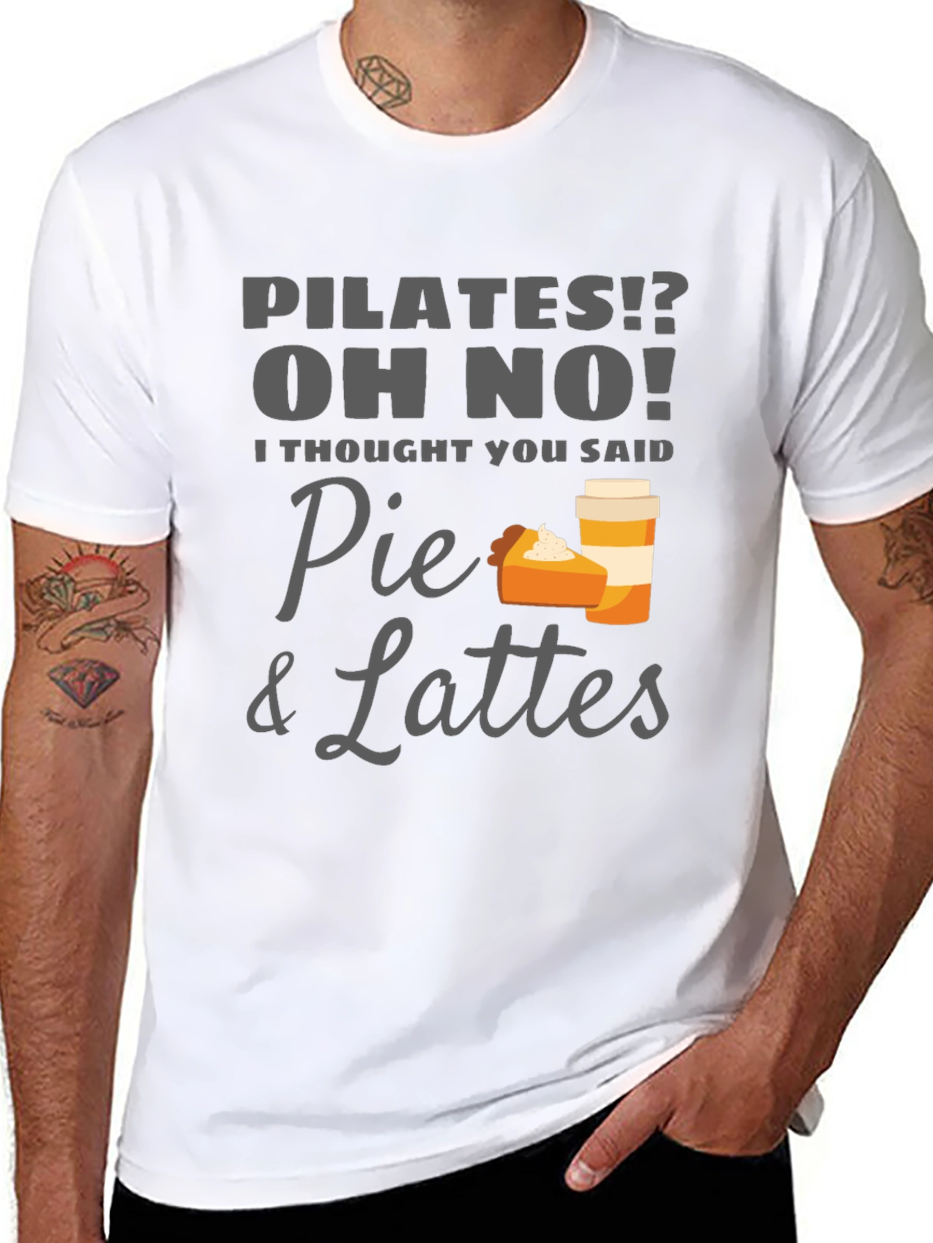 Pie & Lattes Graphic Tee - Funny Pilates T-Shirt
