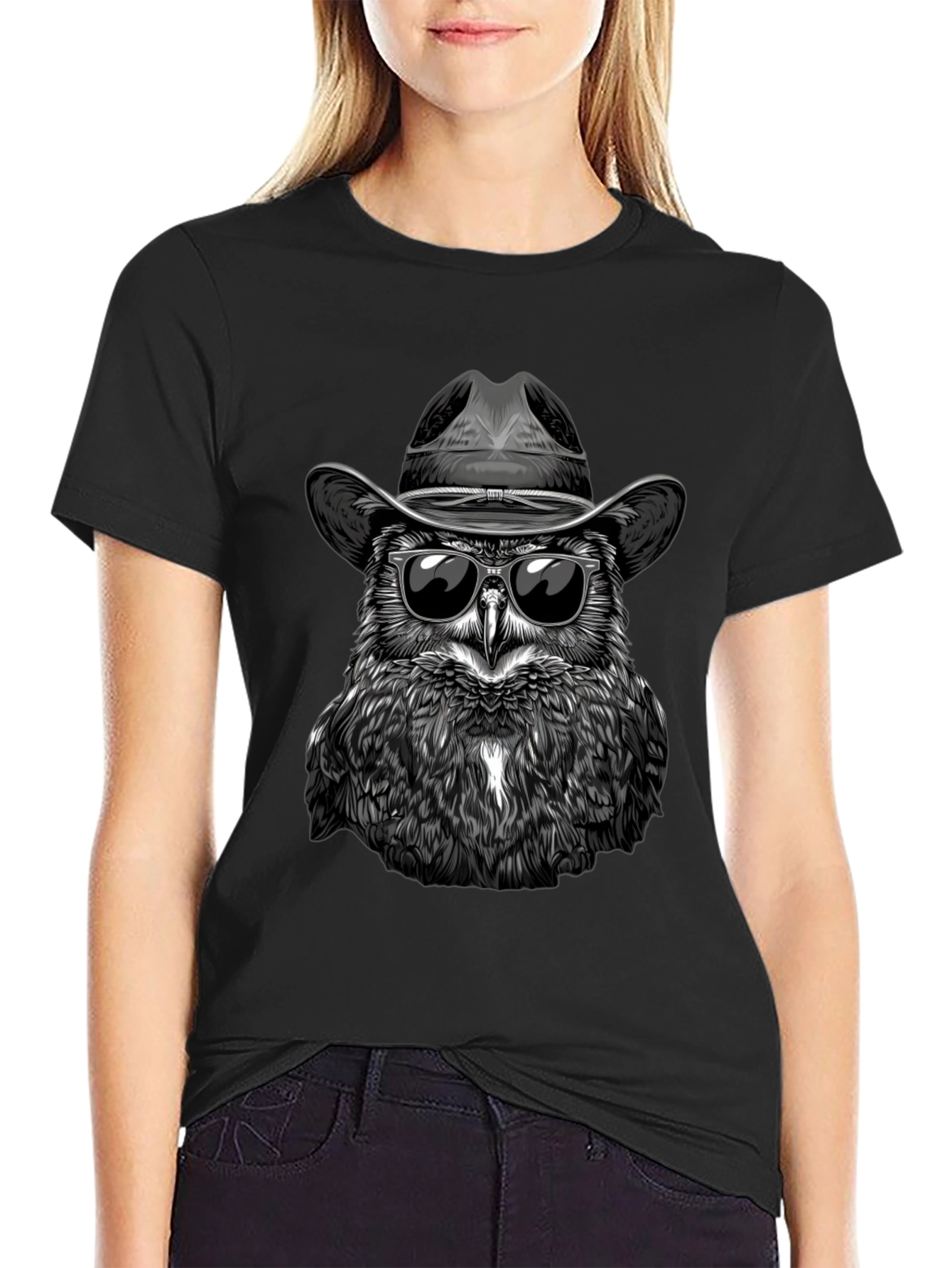 Cool Owl Cowboy T-Shirt - Unique Graphic Tee