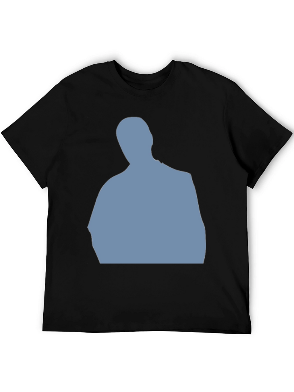 Mens Black T-Shirt with Blue Silhouette Graphic