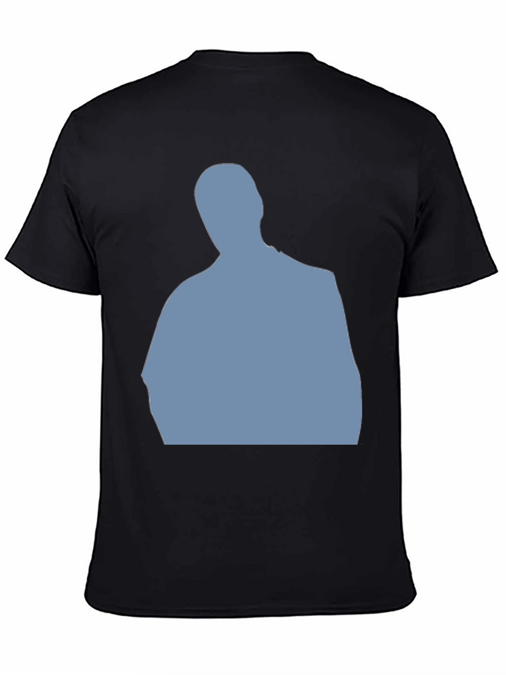 Mens Black T-Shirt with Blue Silhouette Graphic