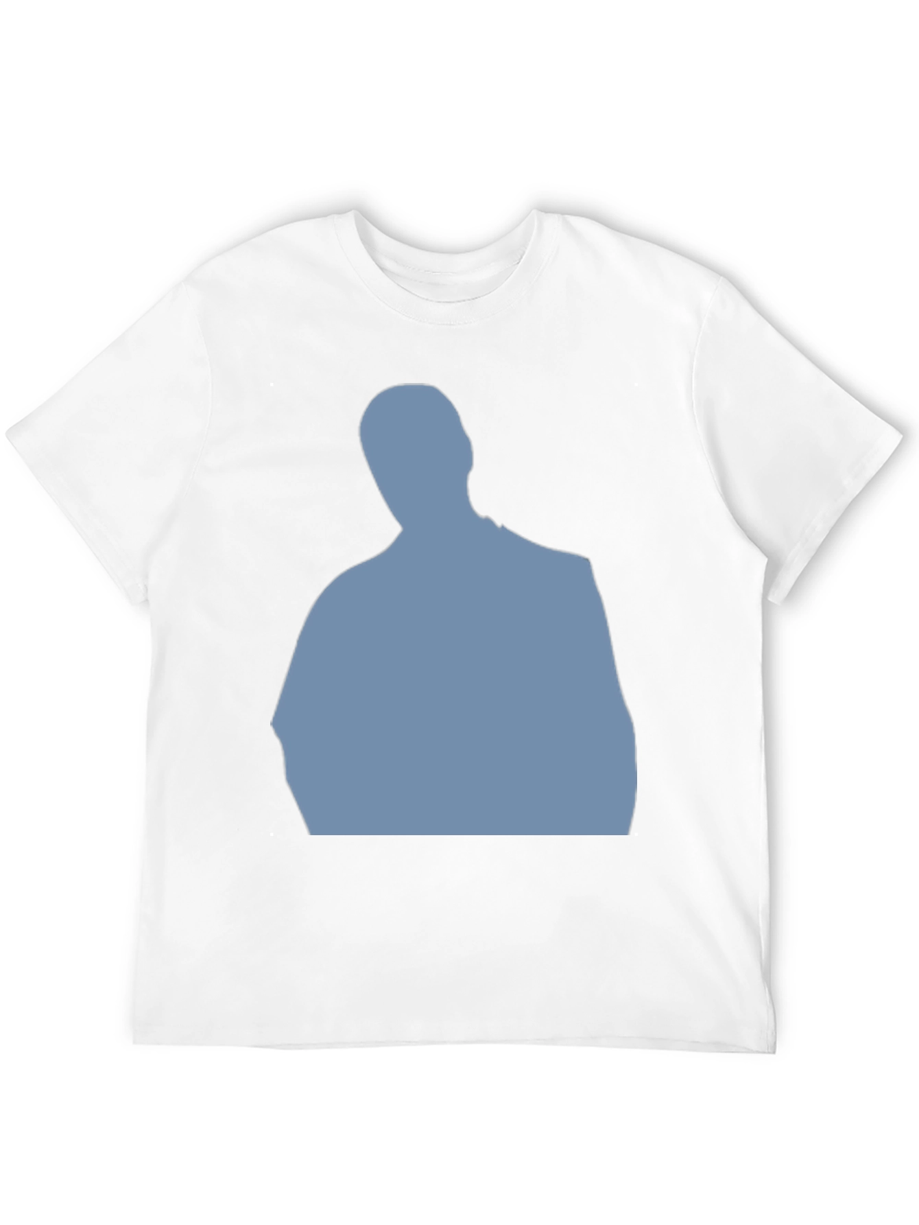 Mens Black T-Shirt with Blue Silhouette Graphic