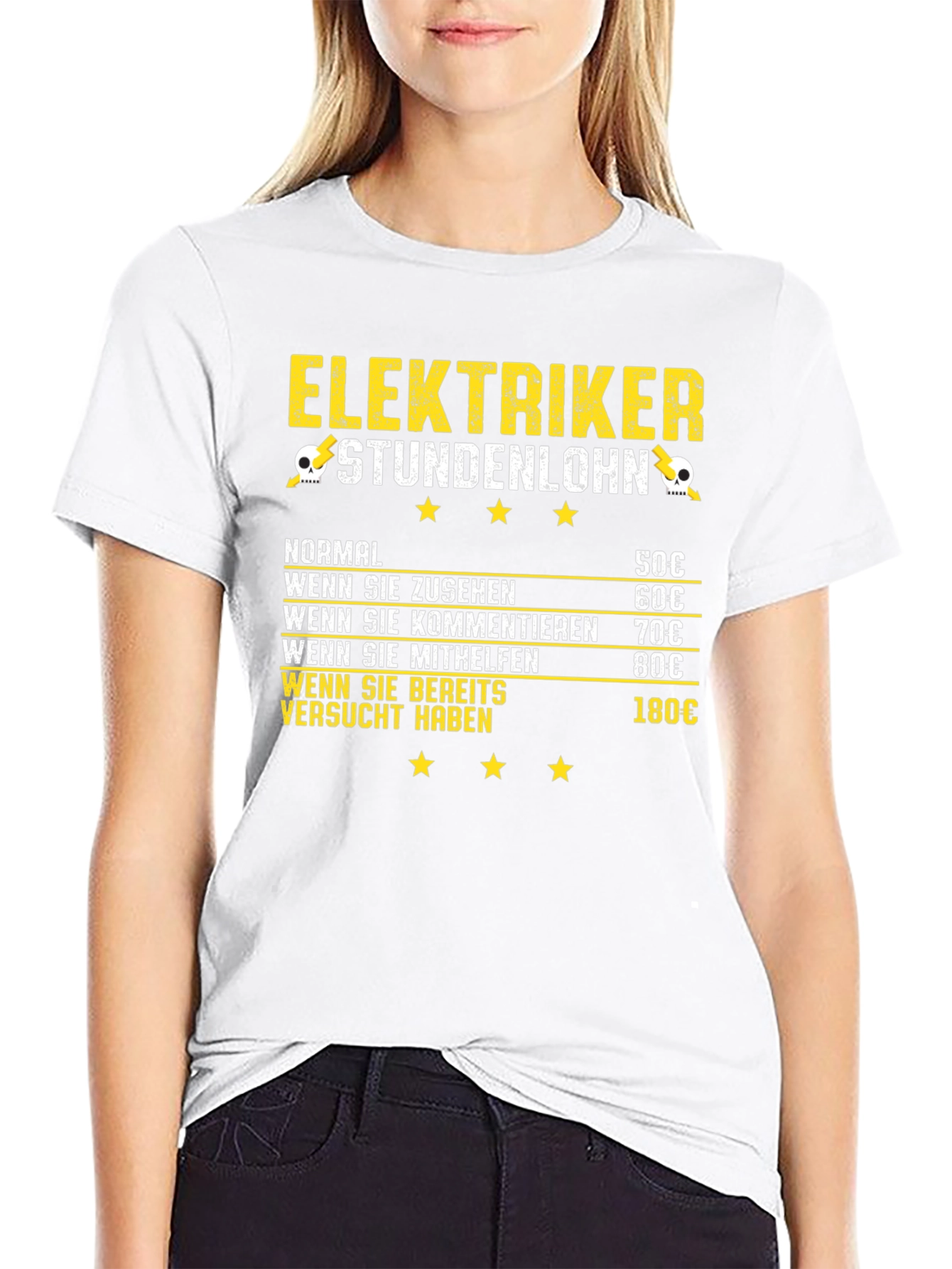 Electrician Hourly Rate Humor Black T-Shirt