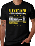 Electrician Hourly Rate Humor Black T-Shirt