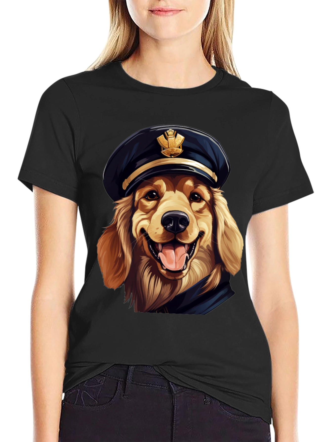Captain Golden Retriever T-Shirt – Funny Sailor Dog Graphic Tee