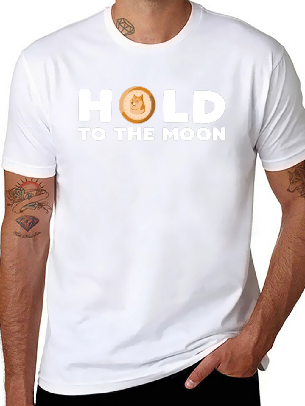 Dogecoin “Hold to the Moon” T-Shirt – Crypto Doge Graphic Tee