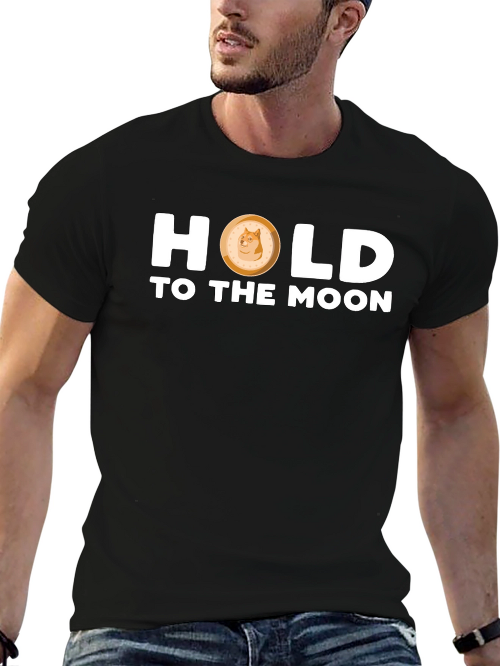 Dogecoin “Hold to the Moon” T-Shirt – Crypto Doge Graphic Tee