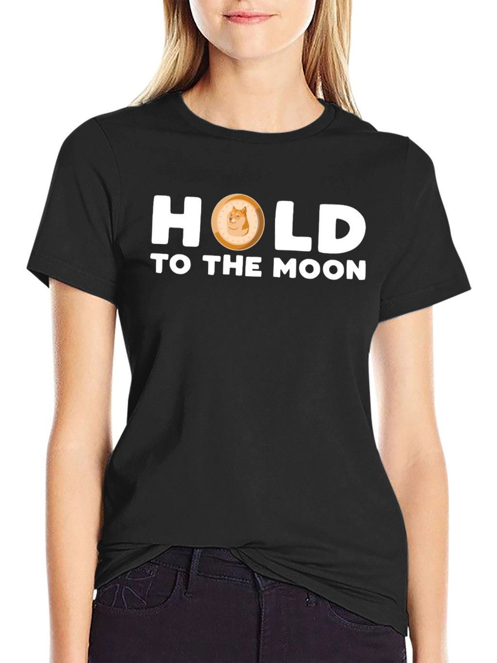 Dogecoin “Hold to the Moon” T-Shirt – Crypto Doge Graphic Tee