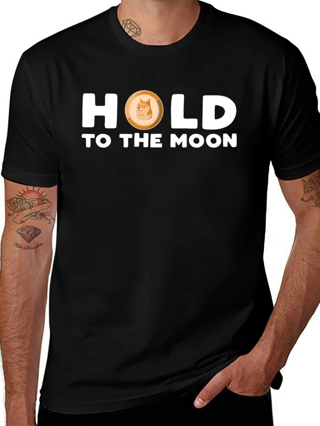 Dogecoin “Hold to the Moon” T-Shirt – Crypto Doge Graphic Tee