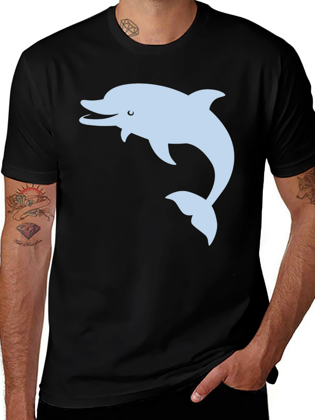 Dolphin Graphic Tee - Black