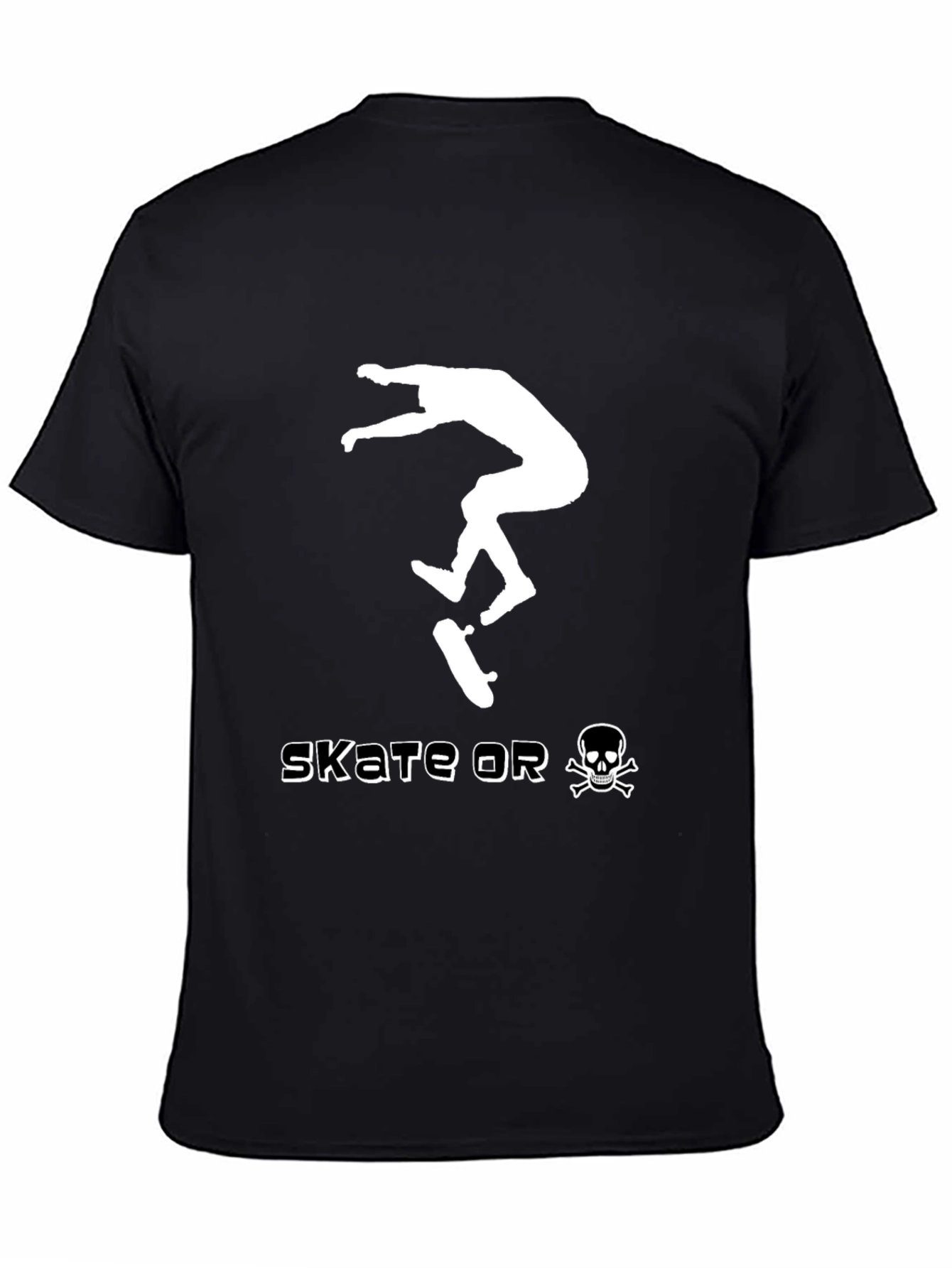 Skate or Die Black Graphic Tee