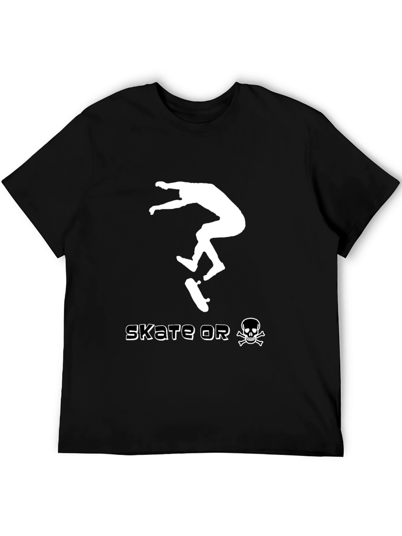 Skate or Die Black Graphic Tee
