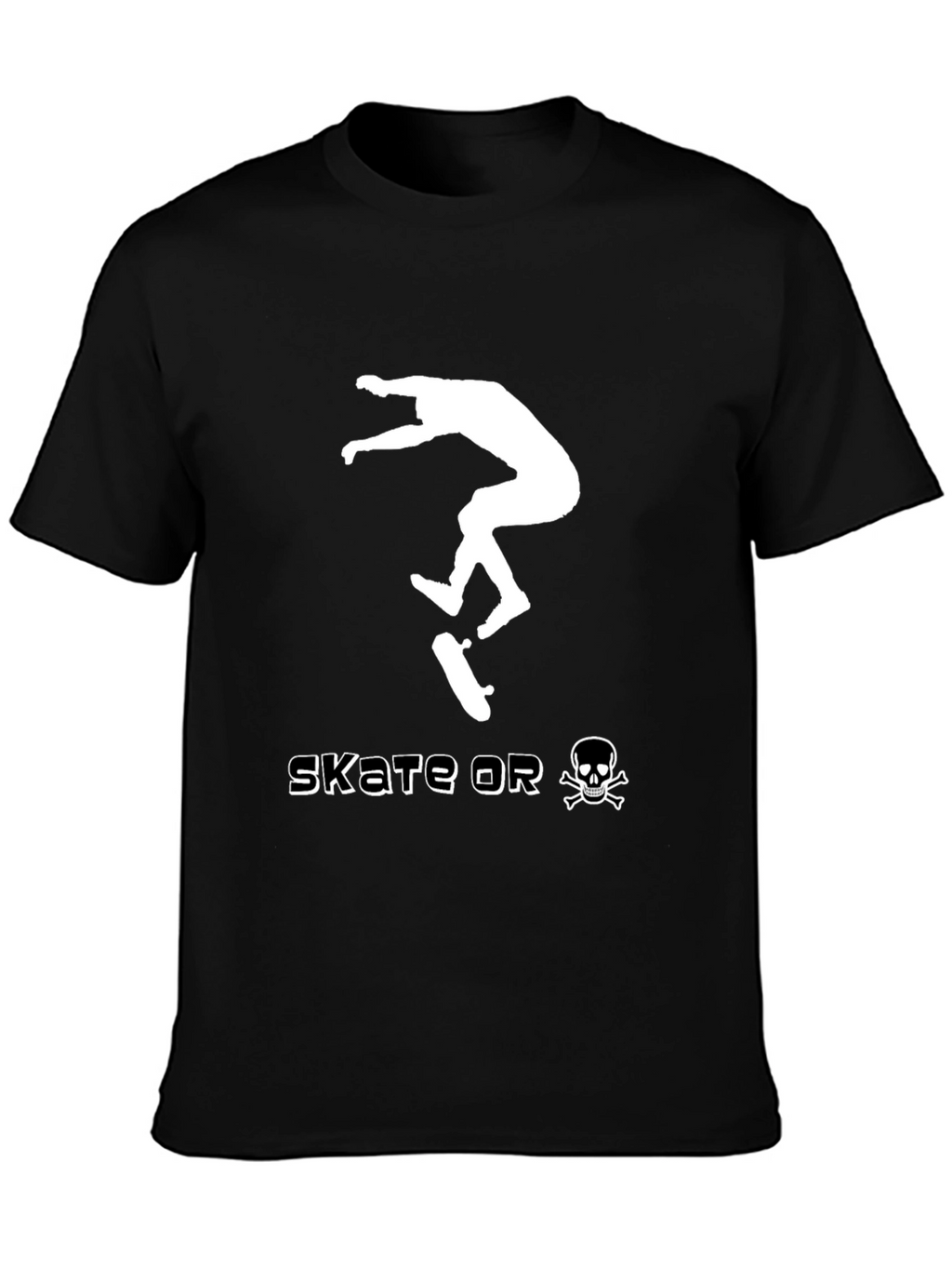 Skate or Die Black Graphic Tee