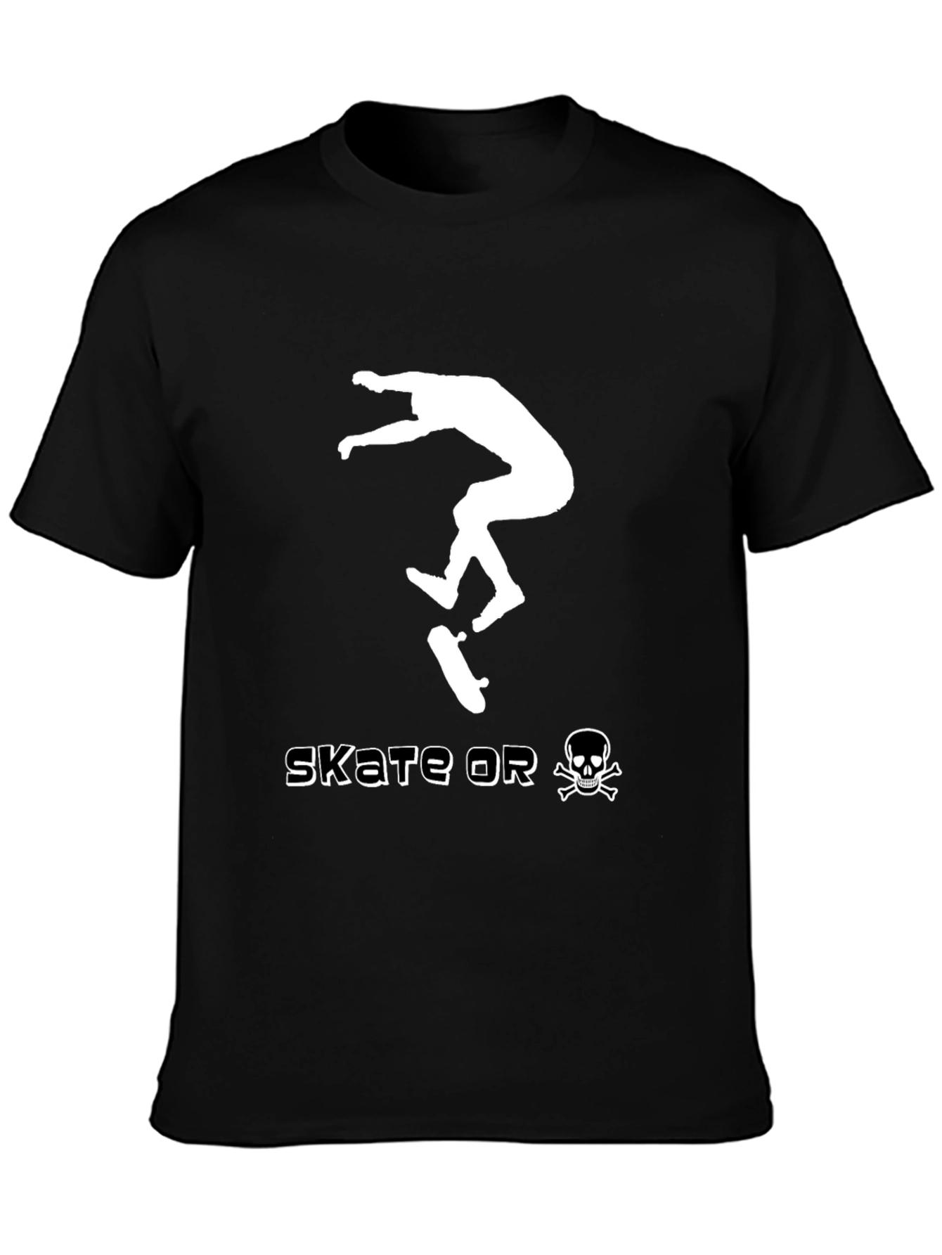 Skate or Die Black Graphic Tee