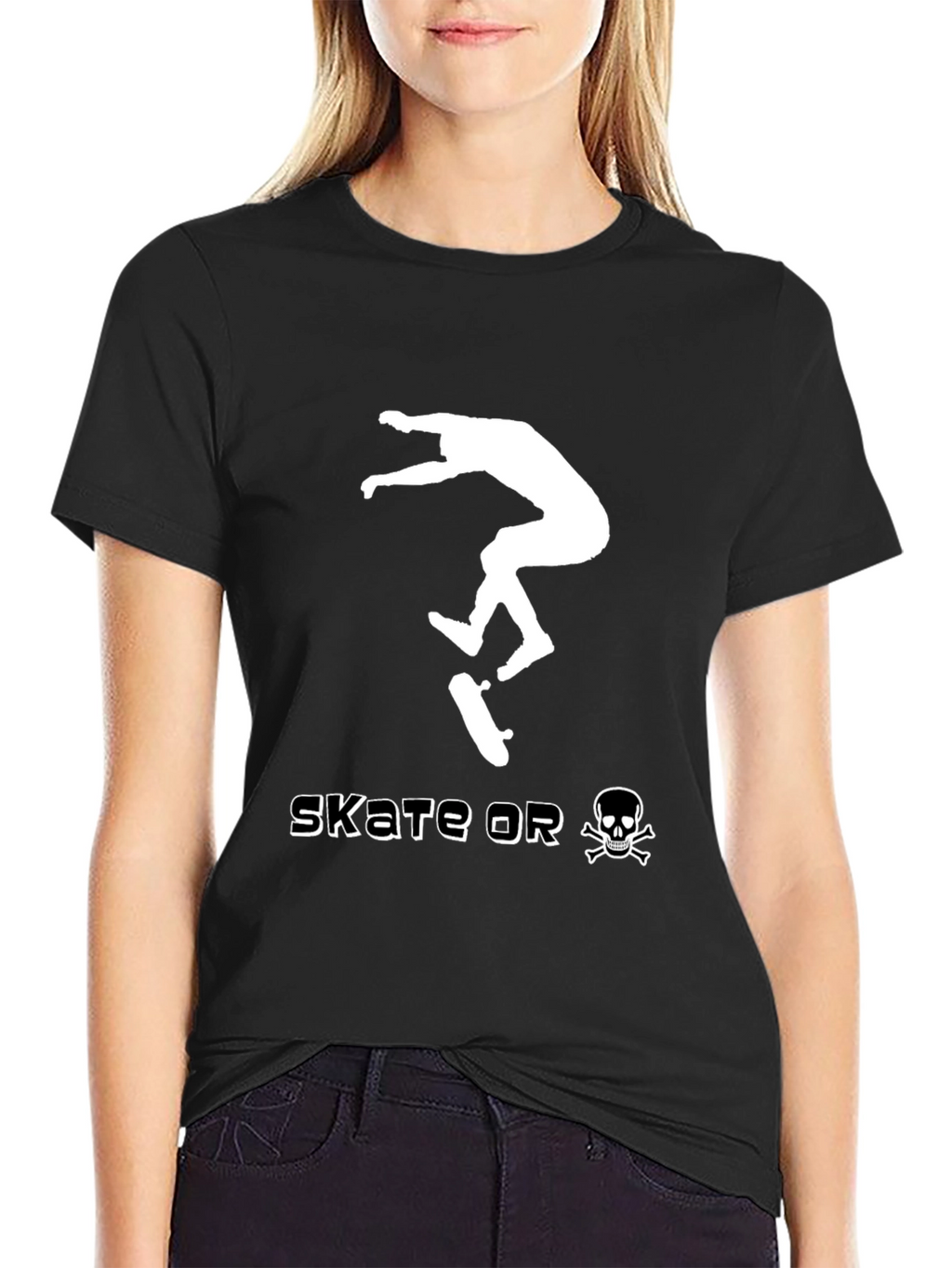 Skate or Die Black Graphic Tee