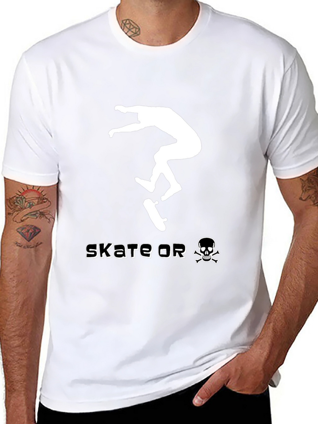 Skate or Die Black Graphic Tee