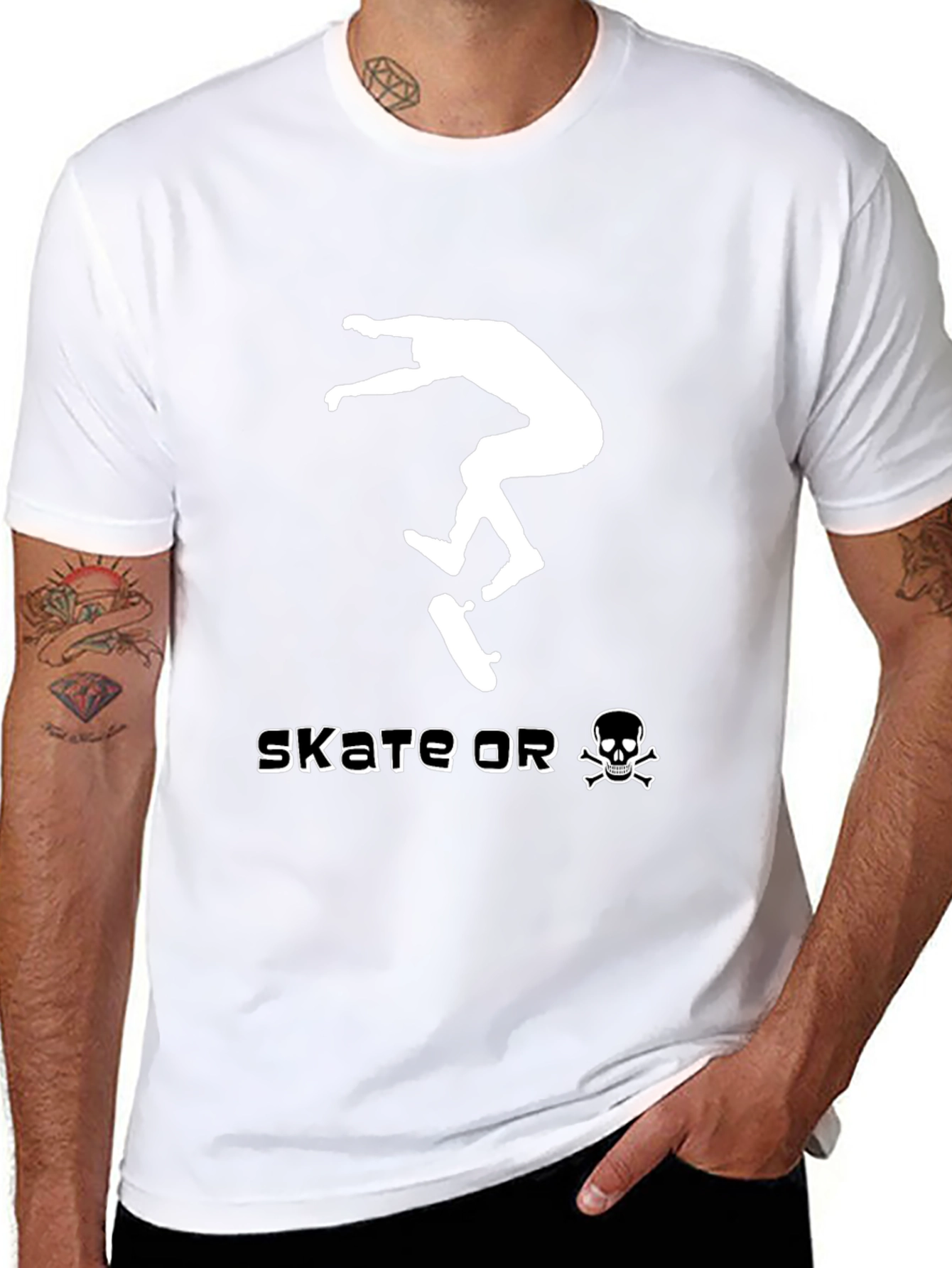 Skate or Die Black Graphic Tee