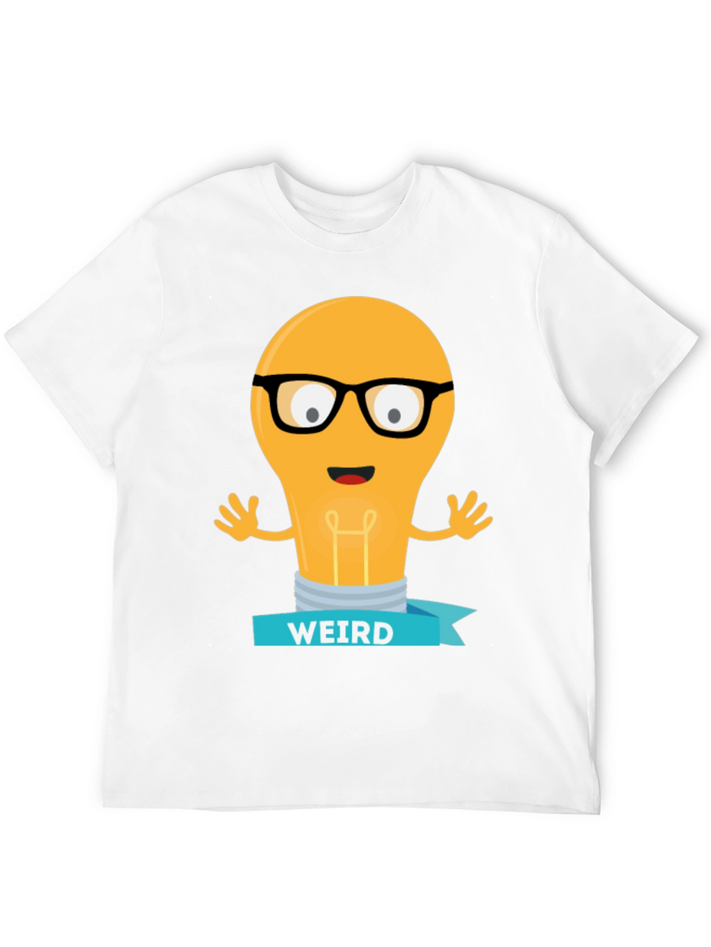 Weird Lightbulb Graphic Tee - Black Cotton Shirt