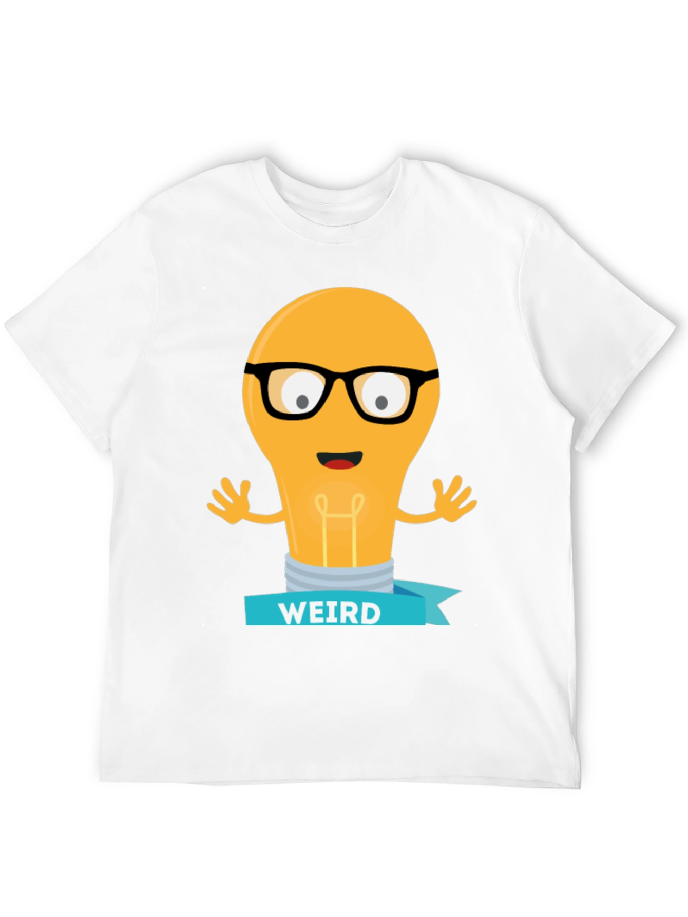 Weird Lightbulb Graphic Tee - Black Cotton Shirt