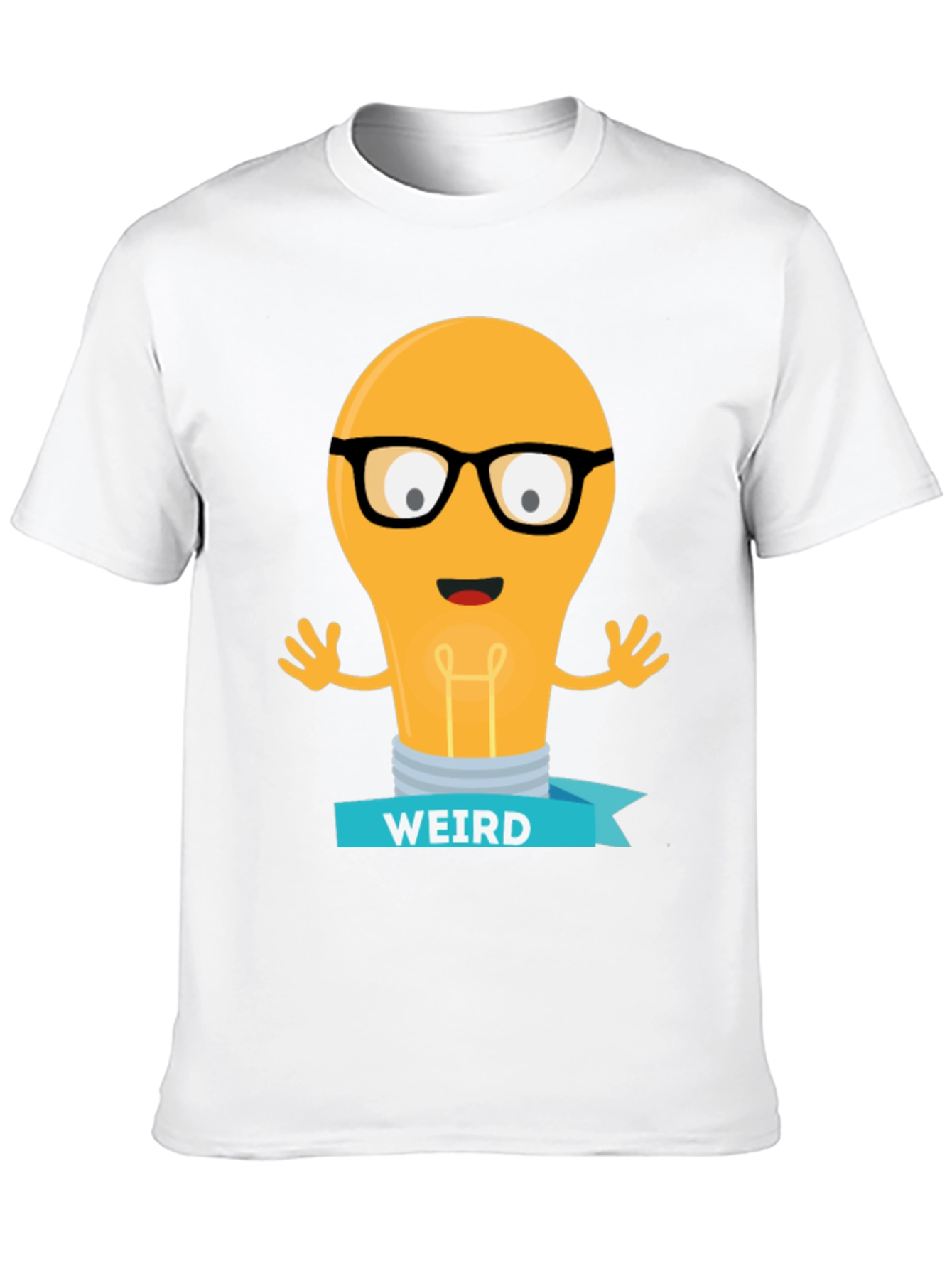 Weird Lightbulb Graphic Tee - Black Cotton Shirt