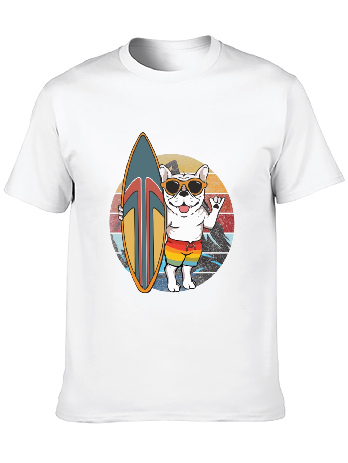 Surfing Dog Graphic Tee - Summer Vibes
