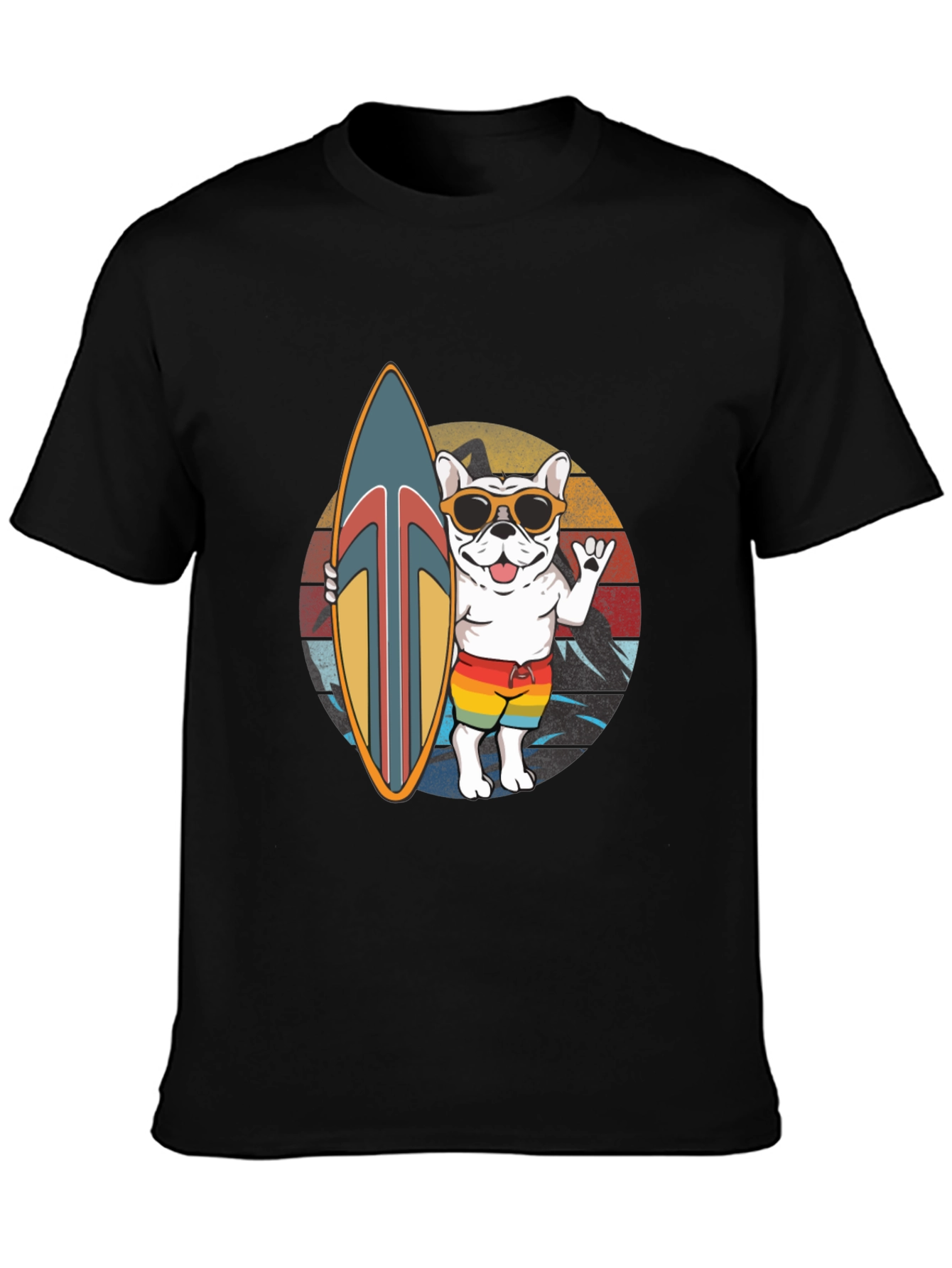 Surfing Dog Graphic Tee - Summer Vibes