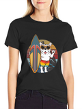 Surfing Dog Graphic Tee - Summer Vibes