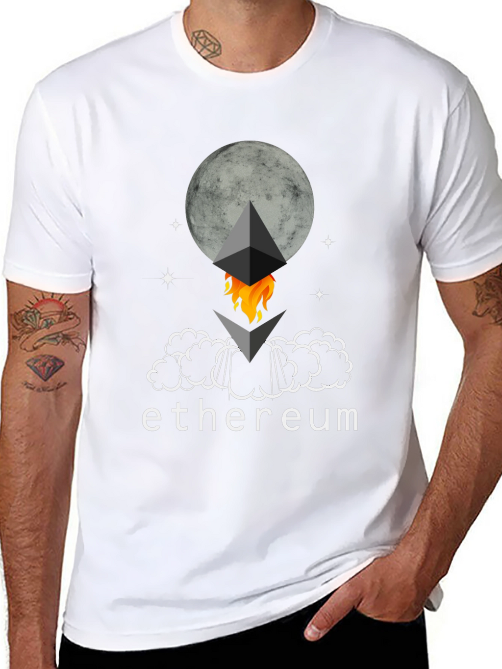 Ethereum Rocket Moon T-Shirt - Crypto Tee