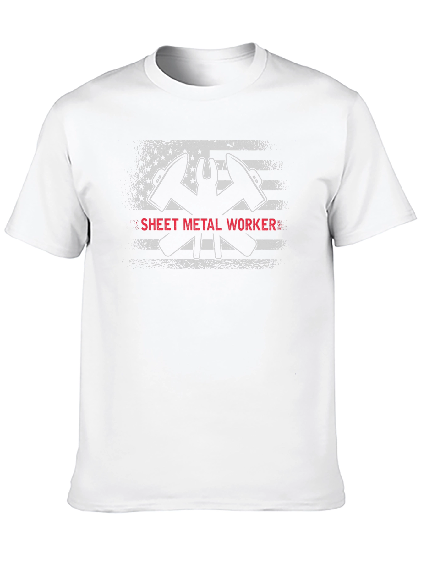 Sheet Metal Worker T-Shirt Patriotic Design