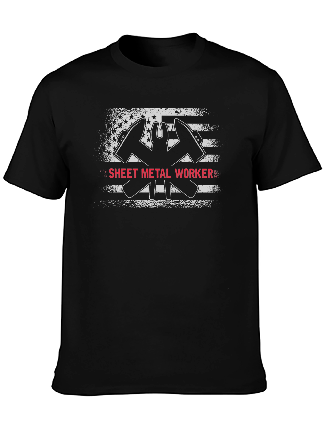 Sheet Metal Worker T-Shirt Patriotic Design