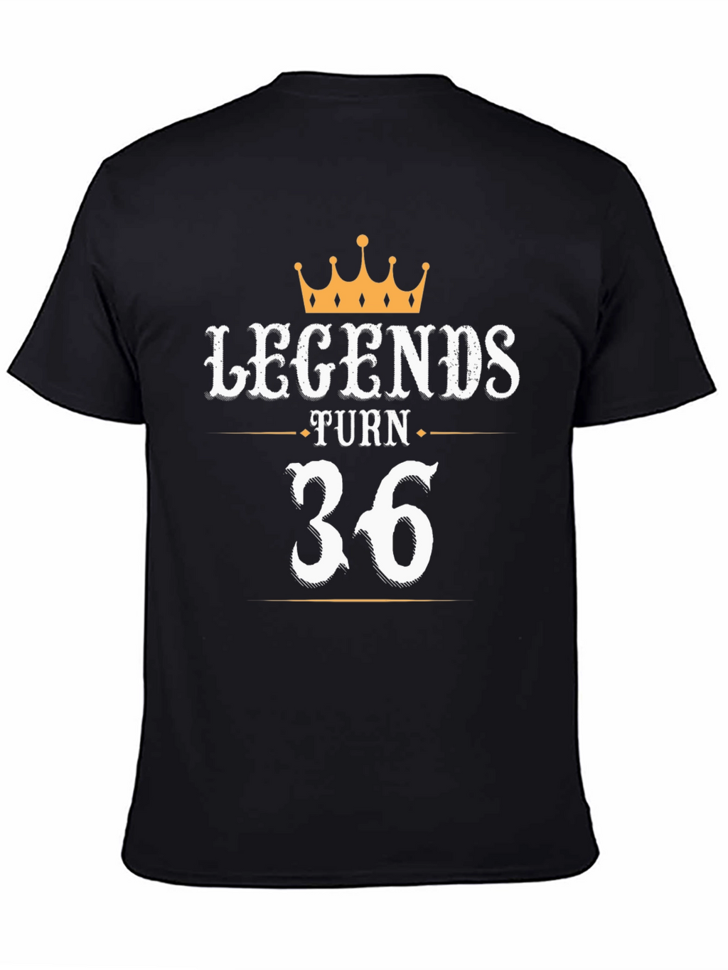 Legends Turn 36 Black Graphic T-Shirt