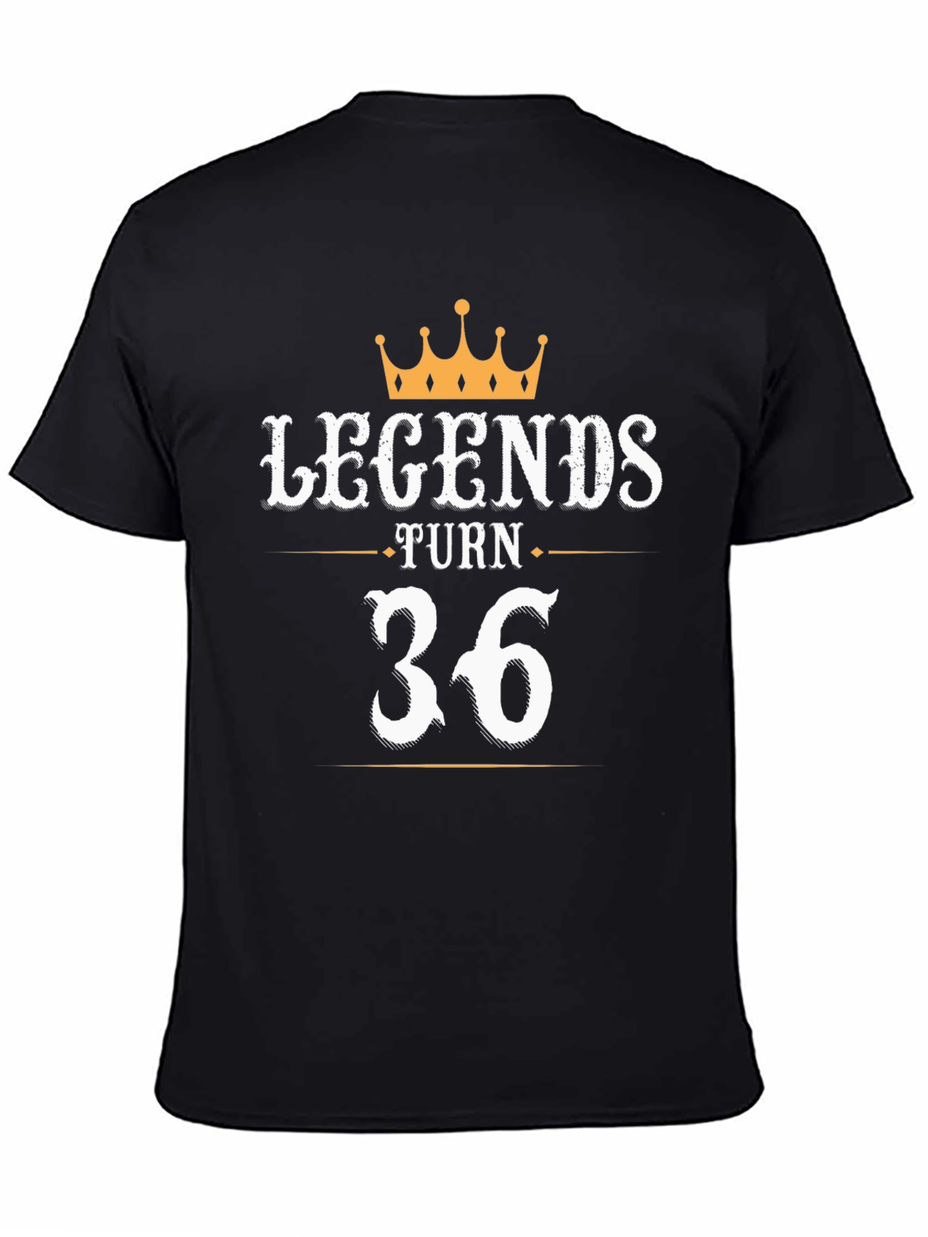 Legends Turn 36 Black Graphic T-Shirt