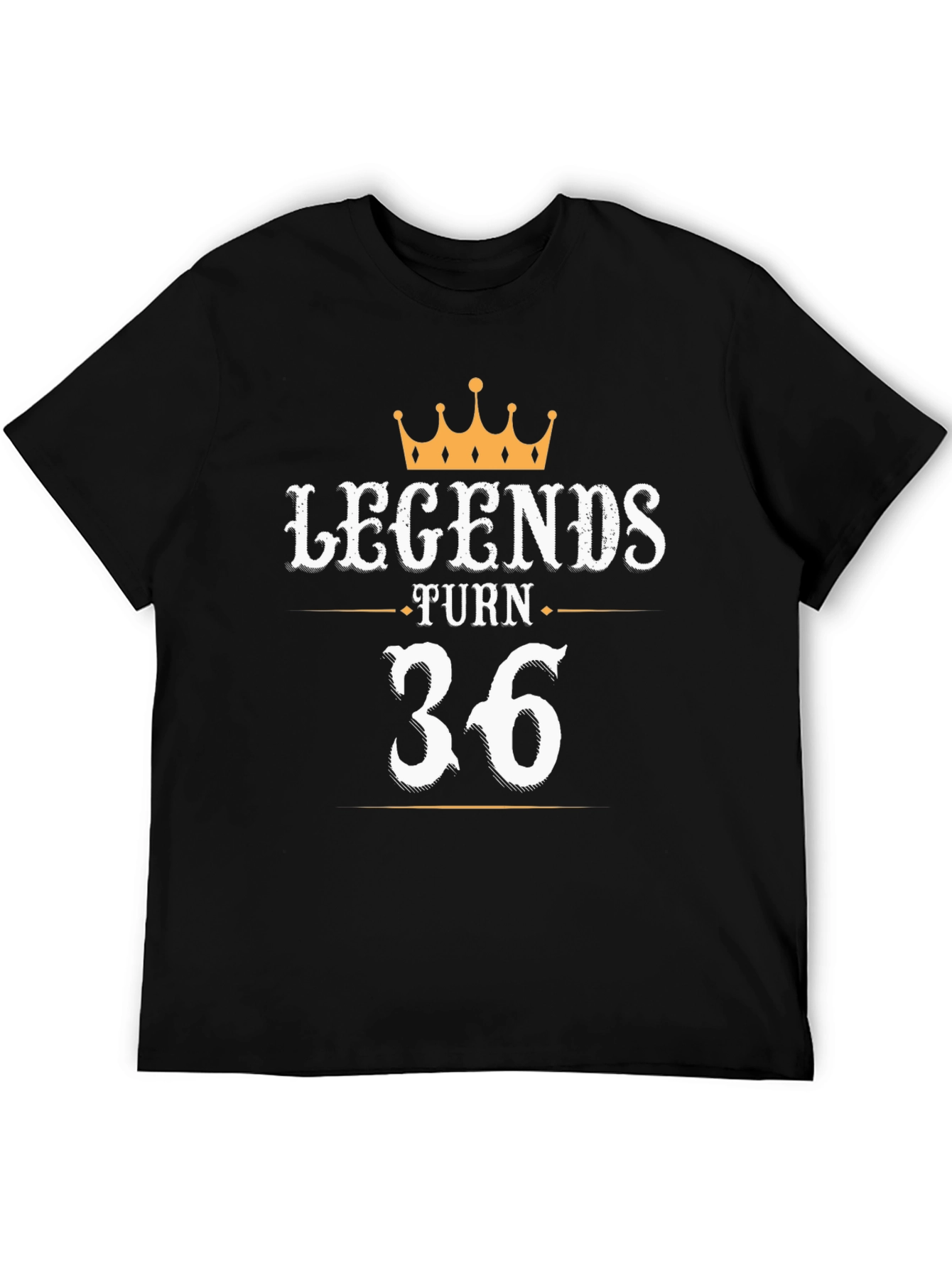Legends Turn 36 Black Graphic T-Shirt