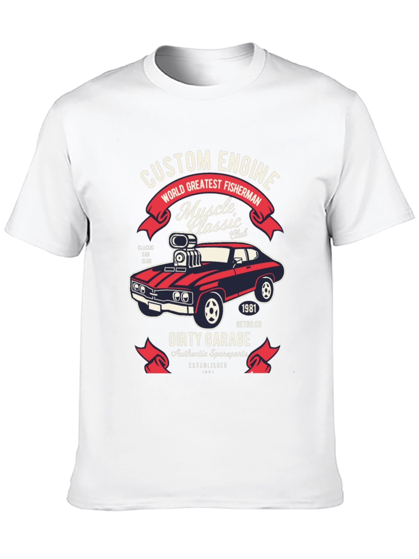 Custom Engine T-Shirt: Muscle Car Classic